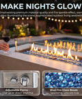 Outdoor Propane Fire Pit Table With 50,000 BTU, No Assembly, Low Profile Tank Table For Patio And Backyard, glass beads