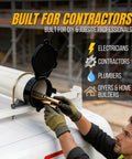 Man installing 6 Inch Diameter PVC Conduit Carrier Kit Black With Mounting Hardware For Secure Transport Of Large Conduits