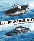 Go Fast RC Boat For Pool And Lake With 2.4GHz Remote Control Water Cooling System Adult Friendly Electric Boat Self-Righting