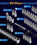 Bike Torque Wrench Set One Quarter Inch Drive With 72-Tooth Dual Direction Click Mechanism 1-25 Nm 50-piece accessories