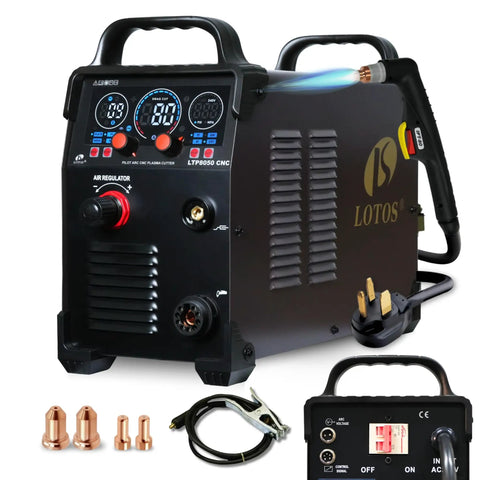 Apex 80 Amp Beast Blowback CNC Plasma Cutter With THC ARC OK, Drag Cut Ready, 220V LED Display Front Regulator, air filter and accessories