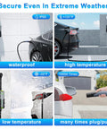 Level 2 Portable EV Charger With 32A Adjustable Amps, 240V NACS Plug And Play Design For Tesla secure in extreme weather conditions.