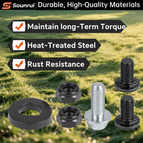 Built Tough Mower Blade Bolt And Fan Hardware Kit For 21 Inch Lawn Mowers over grass background