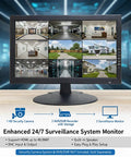 18.5 Inch Native 1080p CCTV Monitor For 24 7 Surveillance Pro Grade 4K 8MP HDMI Input Downscaled To Full HD on wooden desk