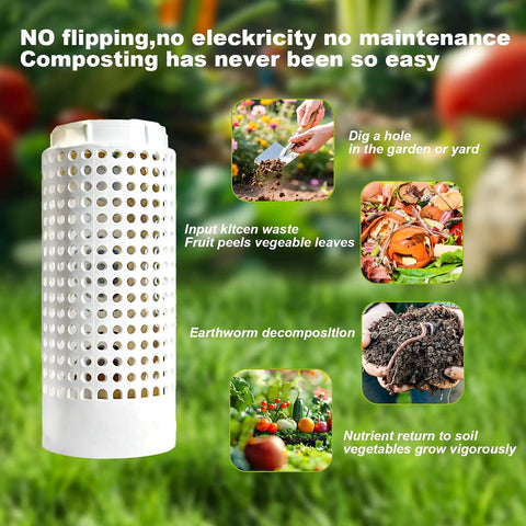 Low Fuss Mini In Ground Worm Farm Compost Bin With Holes And Lid for easy vermicomposting of kitchen waste in gardens
