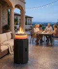 Outdoor Patio Heater And Smokeless Fire Pit 2 In 1 Propane Heater With 56,000 BTU for backyard hangouts and cozy ambience.