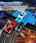 High Speed Slot Car Track Set With Dual Lanes, Four Officially Licensed Cars, Two Hand Controllers on track with lap counter