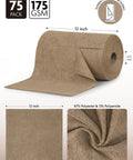 Tan Fantasticlean microfiber cloth roll with 12x12 inch towels, 75-pack, tear-away, reusable.
