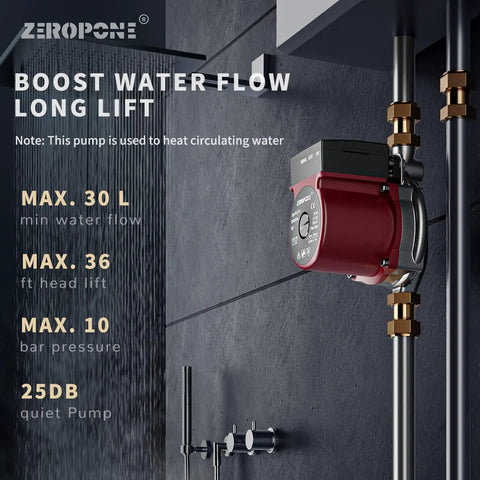 Hot Water Recirculating Pump For Electric Water Heaters With Stainless Steel Head 120W 110V automatic circulating in use