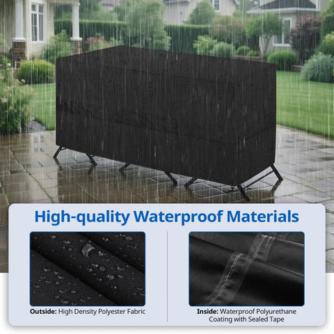 65-Inch Wide By 28-Inch Deep By 30-Inch High Outdoor Bistro Set Cover For Table And Two Chairs Waterproof