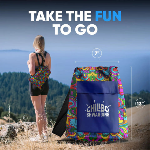 Backpacker carrying no pump setup inflatable couch lounger for beach camping festivals and tailgates with ripstop polyester bag