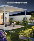 12W 2900K COB LED Low Voltage Landscape Spotlight installed in modern garden setting, highlighting pathway to patio.