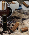 Two Pack Espresso Distribution Tool Set With Walnut And Rosewood Wood Handle Five Needle Espresso Stirrers for even extraction