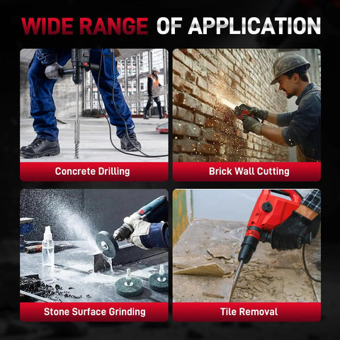 Wide range of application for Built Tough Workhorse Sds Plus To Sds Plus Extension Shaft including concrete drilling and brick wall cutting.