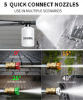 Beast Mode Cleaning Power With 5000 Max PSI Pressure Washer Touchscreen Control And Foam Cannon Eight Spray Levels Four Nozzles