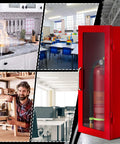 Red Steel Fire Extinguisher Cabinet Wall And Surface Mount Kit With Projecting Sign And Arrow For 10 Lb Dry Chemical Extinguishers Industrial Grade Wall Box Case For Home Shop Or Office Safety