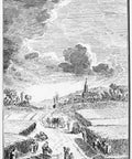 18th Century Women Harvesting Wheat With Sickles In Parallel Rows, Sheaves Bound For The Barn For Threshing, French Engraving Inspired Poster Print For Farm Life Decor With Old School Farm Vibe