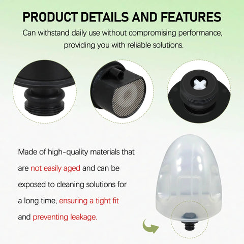 Replacement Cap And Straw Assembly For Little Green Machine Portable Cleaner, leakproof black plastic spare part