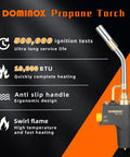 High Intensity Propane Torch Head With Trigger Start, Upgraded Anti Slip Handle, Precise Ignition, Map Gas Compatible