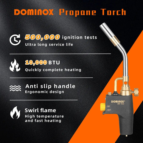 High Intensity Propane Torch Head With Trigger Start, Upgraded Anti Slip Handle, Precise Ignition, Map Gas Compatible
