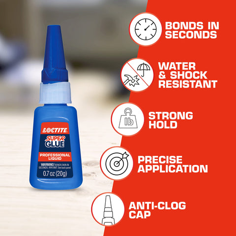 Heavy Duty Super Glue for Fast, Strong Bond on Plastic, Wood, Metal and Crafts, Clear Liquid Adhesive With Quick Dry Cyanoacrylate Formula