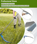 Person using 27 Inch Scythe For Grass Cutting With Sharpening Stone Heavy Duty Steel Blade And 62 Inch Adjustable Handle in tall grass