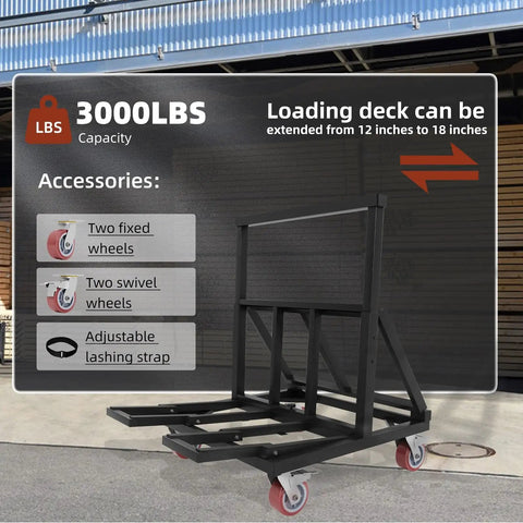 Badass Heavy Duty Drywall Cart And Folding Panel Dolly With 3000 Pound Load Capacity For No Sweat Transport Of Glass And Sheetrock On Demanding Industrial Jobsites