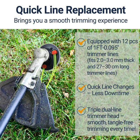 Universal Weed Eater Head Replacement with Easy Load Trimmer Line for Echo Ego DeWalt Stihl and Husqvarna on grass