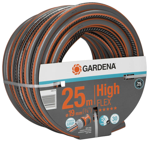 Three Quarter Inch HighFlex Garden Hose 82 Feet With Comfort Grip Connector No Kink Design coil packaging