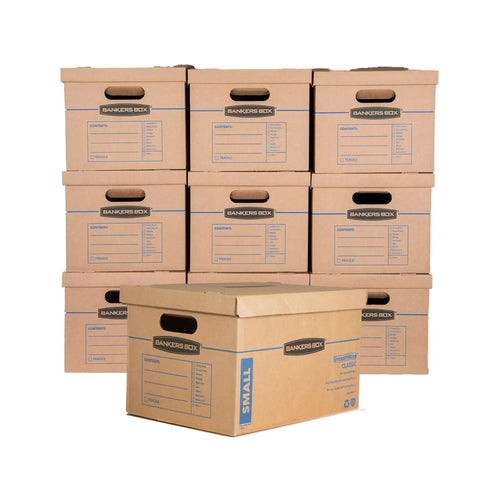 Hassle Free Small Moving Boxes With Reinforced Handles And Lift Off Lids Tape Free Assembly Heavy Duty Cardboard Carriers To Pack Up Your Whole Apartment Fast