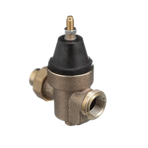 Watts LFN45B pressure reducing valve, 1 inch, lead-free bronze body with black cap and NPT inlet/outlet