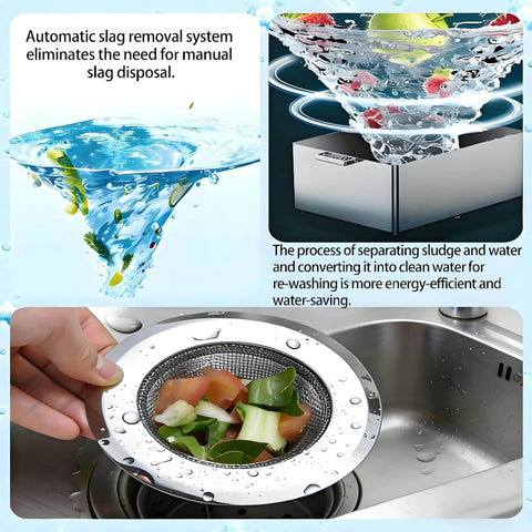 Nifty Countertop Dishwasher With Hot Air Drying And 72 Hour Fresh Air Storage Featuring Five Smart Wash Cycles Smooth Touchscreen Controls showing automatic slag removal system.