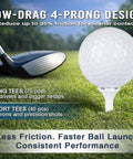 Two Size Golf Tees Pack 115 Count For Every Club With Three And A Quarter Inch And One And A Half Inch Tees Featuring Four Prong Low Resistance Design Oversized Heads Three Line Height Markings And Durable White Plastic Tees For Drivers Irons Hybrids