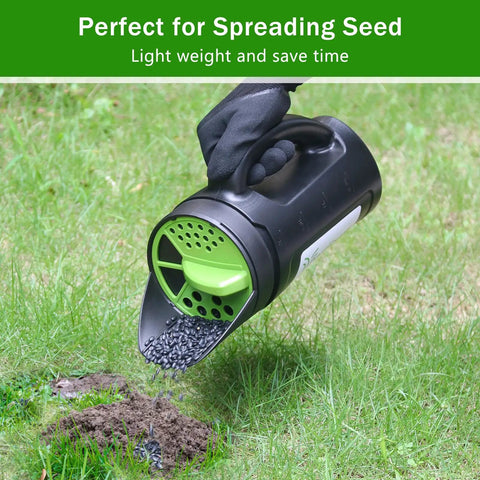 Handheld Spreader For Lawn And Garden With 80 Oz Capacity Adjustable Opening For Seed Fertilizer Salt Ice Melt Easy Fill