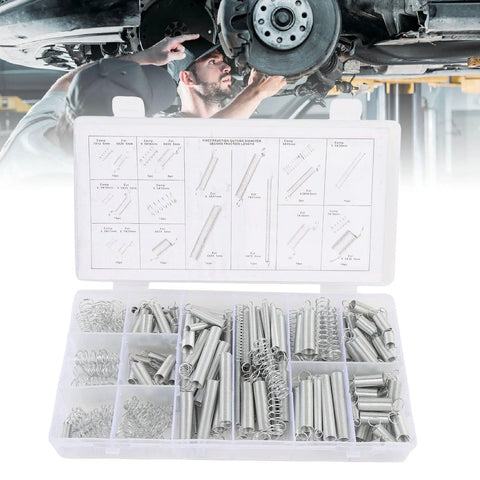 Dope 200-Piece SASKATE Extension Spring Kit With Storage Box Features Zinc Plated Metal Assorted Sizes, open box with labeled compartments