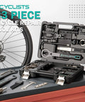 All In One 33 Piece Bike Tool Kit For Road And Mountain Bikes And E Bike Repairs Home Mechanic Friendly Repair Set with open case