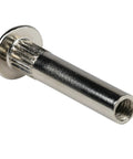 100 Pack Top Shelf Cabinet Screws And No Spin Panel Connectors For Rock Solid Woodworking Assembly Knockout Hardware Kit For Bookcases and Zero Sweat Diy Cabinetry Builds, detailed view of a metal cabinet screw.