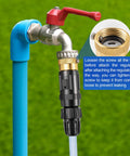 Drip Irrigation Faucet Adapter Kit With 25 PSI Water Pressure Regulator Backflow Preventer And Filter on garden faucet