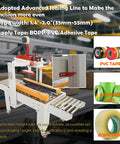 Rock Solid Automatic Carton Sealer Machine For Shipping Boxes And Cases Top And Bottom Continuous Tape Dispenser with tape options.