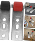 Smooth Ride Heavy Duty Sliding Door Roller Wheels For Wooden Barn Doors, durable multicolor urethane wheels and metal brackets.