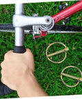 Secure Locking Pin Kit For Trucks Farm Tractors And Trailers 10 Pcs Lynch Pin Assortment With Easy Install Clips Durable Fasteners For Safe Tight Hitch Latches And Equipment Now. Gold lynch pin on bicycle hitch latch over grass