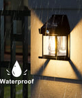 Outdoor Solar Wall Lights 2 Pack, Waterproof Brighter Porch Square Lights With Motion Sensor, 3 Modes, 120 Degree Detection installed