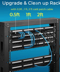 Cat6 Patch Cables 1Ft Short Ethernet Cords 24 Pack For Patch Panel To Switch Quick Setup High Speed 10G Ready installed in rack