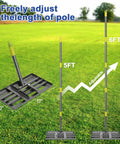 Heavy Duty Lawn Leveling Rake With Extra Long 60 Inch Handle And 18 By 10 Inch Ground Plate For Easy Soil Leveling Smooth Turf