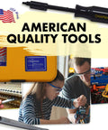 All Purpose Screwdriver Set With 24 Interchangeable Bits And Mini Ratchet Tool in yellow case, USA Made, used for assembly.