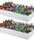 Two Pack 6 By 3 By 1 Ft Galvanized Raised Garden Beds Kit For Outdoor Metal Gardening Planter Box Great For Veggies Herbs And Flowers