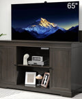 Hidden Motorized TV Lift Cabinet For 55 To 65 Inch Televisions With Storage And Remote Control In A Slick Modern Walnut Finish