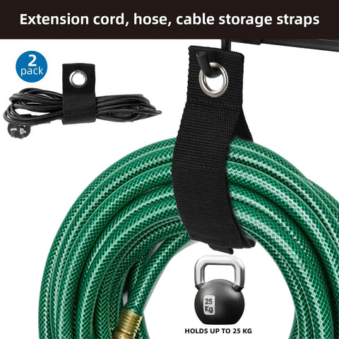 96 Inch Heavy Duty Wall Mounted Tool Organizer With Assorted Hooks And Slot Boards For Garage Storage Rack, featuring cable storage straps.