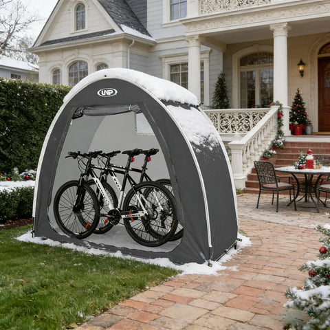 Portable Outdoor Bike Storage Shed Tent Made With 210D Oxford Fabric PU4000 Waterproof Coating And Silver Shield, Sturdy 9mm Fiberglass Poles, Fits 1