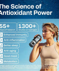 Woman holding Hydrogen Water Bottle With 6000 PPB Concentration Portable 16.2 Oz Generator And SPE PEM Ionizer for wellness